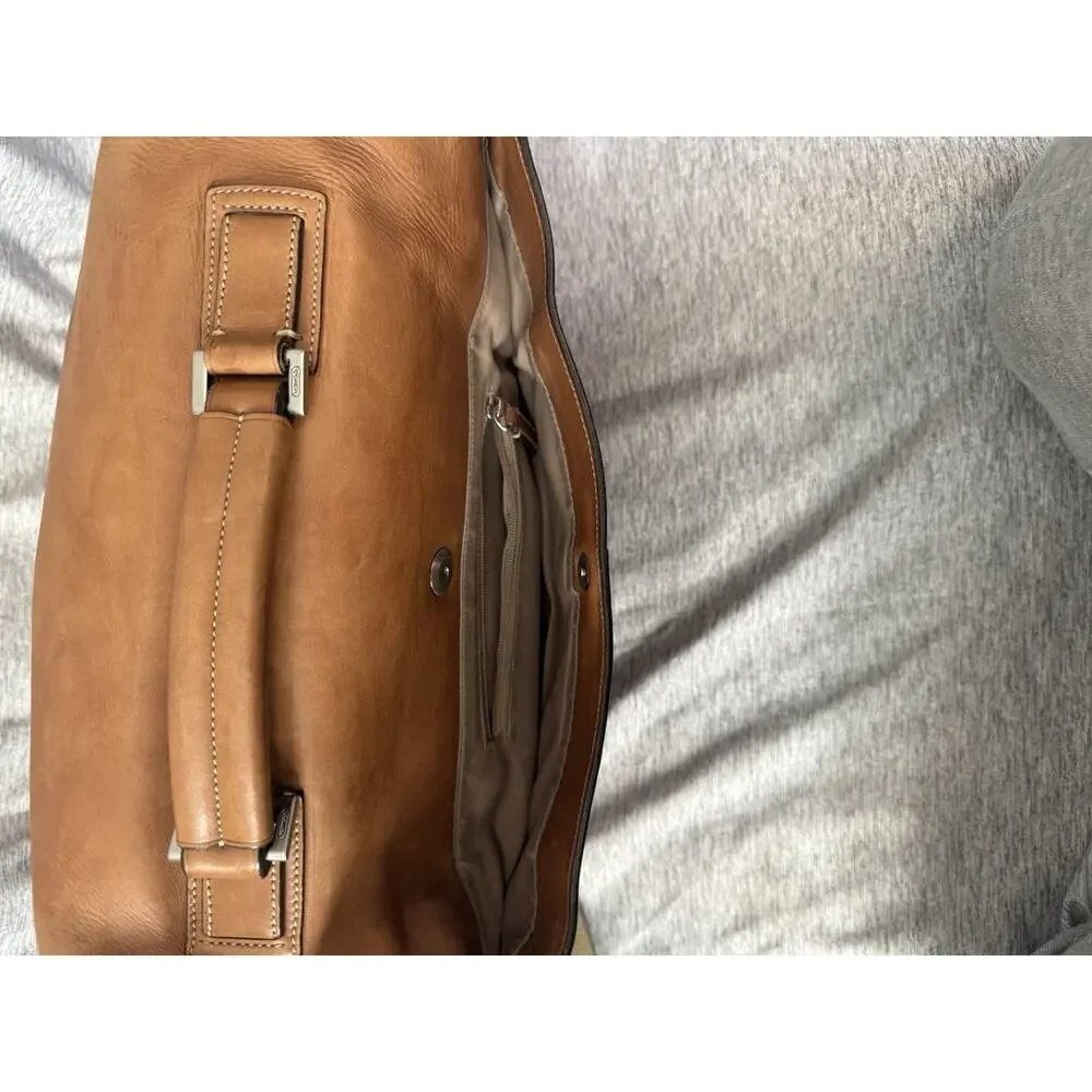 Coach Vintage Leather Messenger Bag Briefcase, Natural Color 2005 5A06